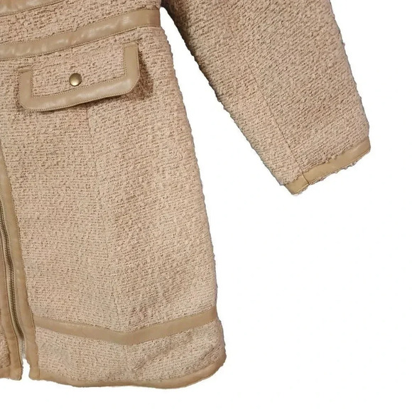 City Chic Women Buff Beige Neutral Polyester Zipped Winter Escape Coat S… - Picture 10 of 14